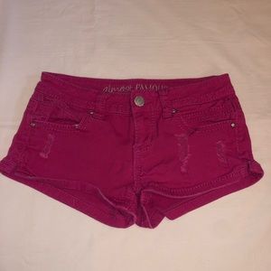 Pink jean shorts